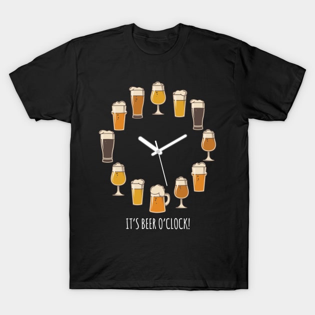 It's Beer O'clock! T-Shirt by Printadorable